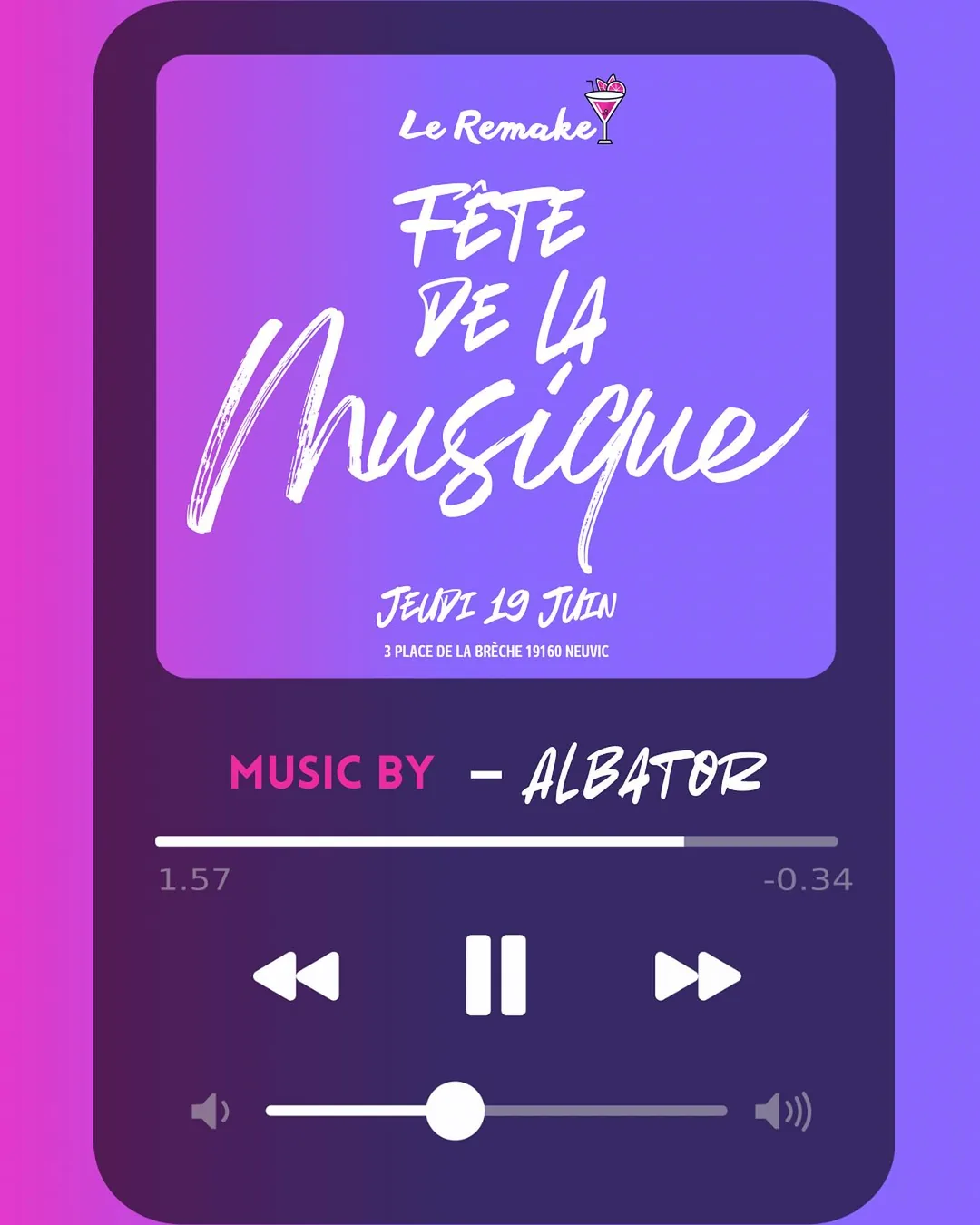 Affiche de la soirée Fête de la Musique